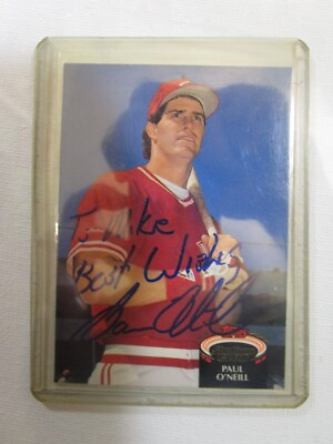 #ad SIGNED AUTOGRAPHED TO MIKE 1992 Topps Stadium Club Paul O#x27;Neill Cincinnati Reds $32.25