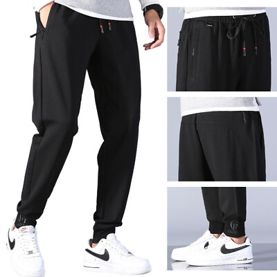 #ad Men#x27;s Activewear Track Pant Sport Gym Training Joggers Zip Pockets Sweatpants $21.99