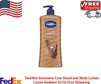 #ad Vaseline Intensive Care Hand and Body Lotion Cocoa Radiant 32 Oz Free Shipping $11.77