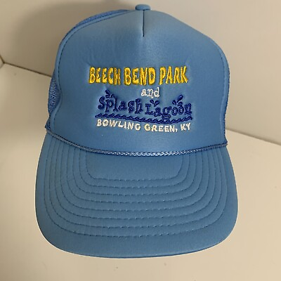 #ad Vintage Beech Bend Park Splash Lagoon Bowling Green KY Blue Mesh Trucker Hat $11.49