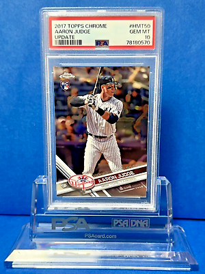 #ad 2017 Topps Chrome Update Aaron Judge Rookie Debut RC #HMT50 PSA 10 Yankees $139.95