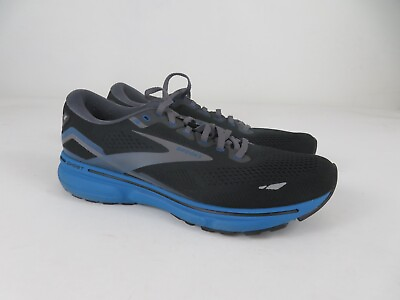 #ad Brooks Ghost 15 Mens 10.5 D Shoes Black Blue Running Gym Sneaker 1103931D056* $75.61