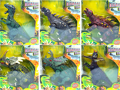 #ad Dinosaurs Series DIY Toy Action Figure Complete SET of 6 Brand NEW Boxed $34.99