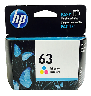 #ad Genuine HP 63 Color Ink Cartridges Deskjet 1112 2130 3630 3632 3634 63 F6U61AN $12.99