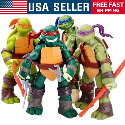 #ad Teenage Mutant Ninja Turtles Classic Collection TMNT 4 Pc Action Figures Toys $15.99