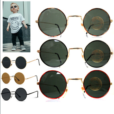 #ad Kids John Lennon Sunglasses Boy Girl Toddler UV Metal Frame Classic Hippie Small $7.42