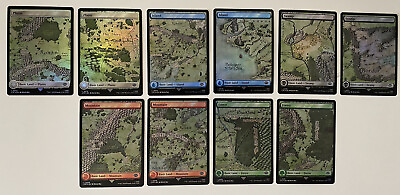 #ad Complete Set *FOIL FULL ART MAP LANDS* 10 10 Lord Of The Rings MT NM MTG LOTR $14.99