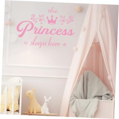 #ad Pink Princess Crown Wall Decals The Princess Sleeps Here Wall Stickers $16.50
