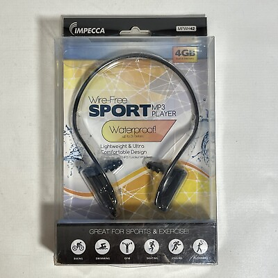 #ad Impecca Wire Free Sport MP3 Player Black 4GB Waterproof MPWH42 Swimming $63.99