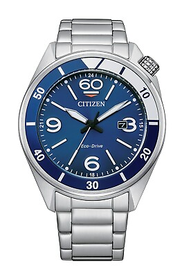 #ad Citizen Weekender Eco Drive Men#x27;s Blue Date Indicator Watch 44MM AW1711 52L $126.99