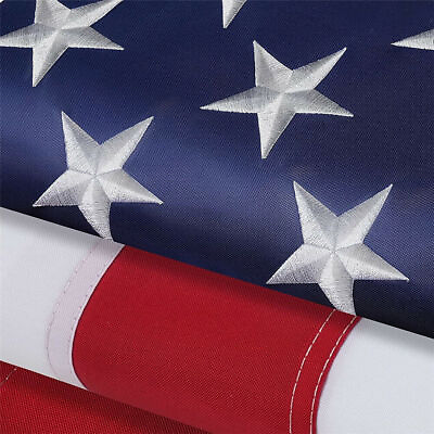 #ad Bandera estadounidense de nailon resistente con doble costura banderas bordadas $16.99
