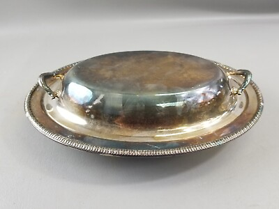 #ad Vintage Silver Platted Serving Dish Bowl with Lid $29.95