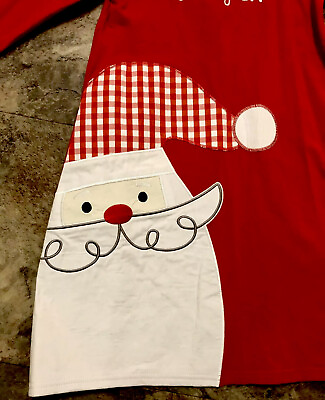 #ad Boutique Christmas Long Sleeve “Harper” Knit A line Red Santa Dress Size 7 NWOT $28.99