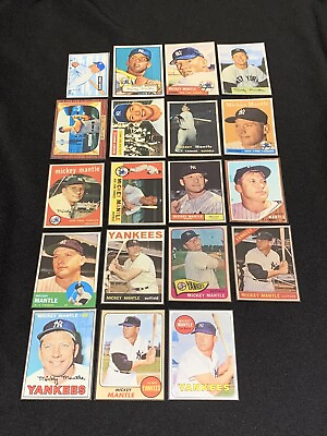 #ad Mickey Mantle Custom Fun Stickers Complete Career Set Lot Of 19 Yankees $10.00