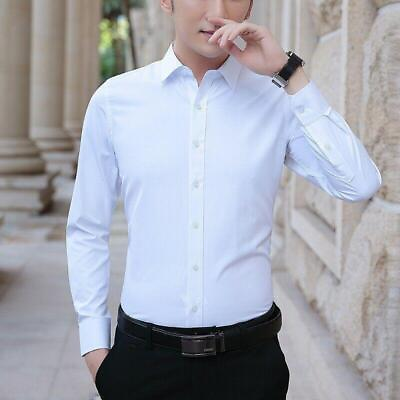 #ad Mens Shirts Casual Long sleeve Tops Blouses Button Front Lapel Slim Fit Business $49.28