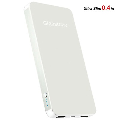 #ad Gigastone 10000mAh Power Bank Dual Ports 5V 2.4A Stylish Silver Metal Silver $17.99