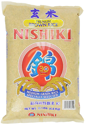 #ad Nishiki Premium Brown Rice 15 Pounds Bag $29.99