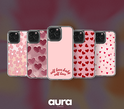 #ad Pink Hearts Cute Pattern Case for iPhone 15 14 13 12 11 Pro Max SE XS XR X 7 8 $11.99