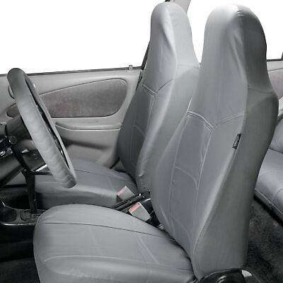 #ad Highback Bucket Seat Covers Pair PU Leather For Auto Car SUV Truck Gray $36.97