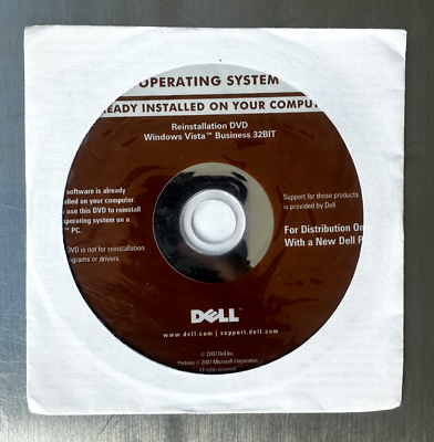 #ad Dell Reinstallation DVD Windows Vista Business 32BIT $14.99