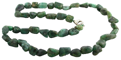 #ad Emerald Crystal Nugget Bead Strand 18quot; Strand FREE STERLING CLASP EBS8160 3924 $37.89