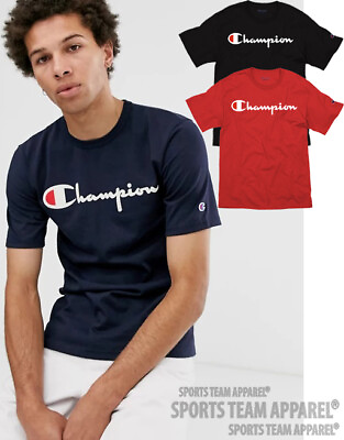 #ad Champion T Shirt Men#x27;s Jersey Tee Classic Fit Script Logo $17.95