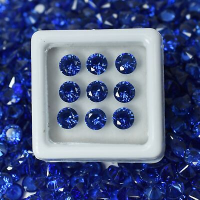 #ad 8 Pcs 5x5 MM Size Natural Untreated Blue Sapphire CERTIFIED Gemstone Lot Round $9.29