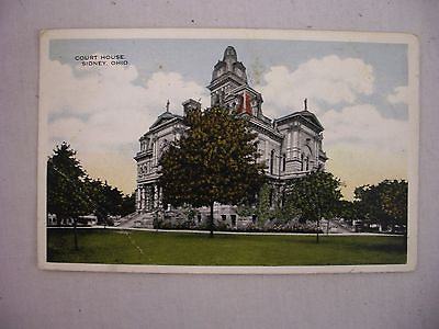#ad VINTAGE POSTCARD OF THE COURT HOUSE IN SIDNEY OHIO 1917 $3.99