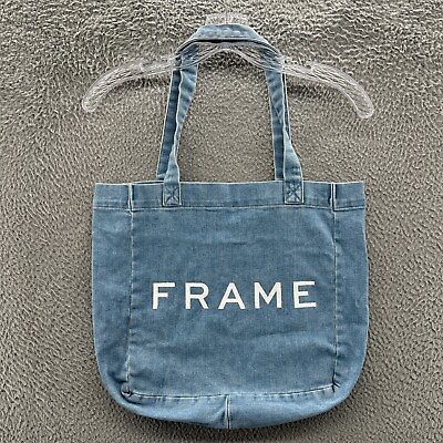 #ad Frame Handbag Blue Chambray Jean Travel Storage Denim Tote Bag Made in USA $49.99