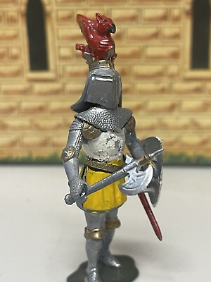 #ad Tradition Of London Metal 54mm Medieval Knight With Red Bird On Helmet Broke Arm $19.99