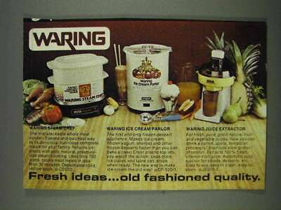 #ad 1978 Waring Steam Chef and Ice Cream Parlor Ad $19.99