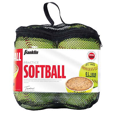 #ad 12 In. Official League Fastpitch Softballs Yellow 4 Pack $16.64