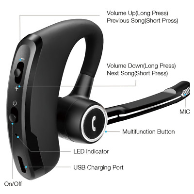 #ad Bluetooth 4.0 Stereo Wireless Business Work Headset Earphone For Samsung iPhone $13.79