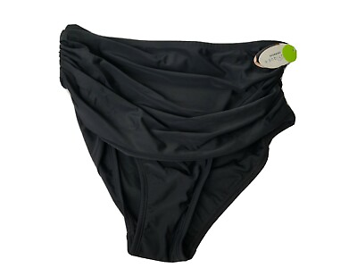 #ad Boutique high waist Bikini size 1x plus Swimming Bottoms tummy control NEW black $22.74