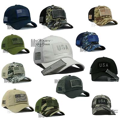 #ad Tactical Operator Military cap USA American Flag hat Detachable Patch Micro Mesh $14.99