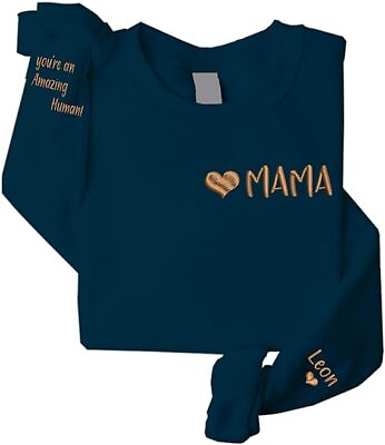 #ad Mama Embroidered Sweatshirt Mama Sweatshirt Women Embroidery Mom Life Gift for $30.99