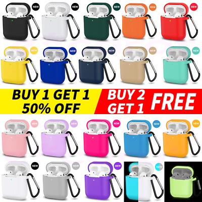 For Apple AirPods 2amp;1 Silicone Case Protector Shockproof Full Cover Keychain $3.25