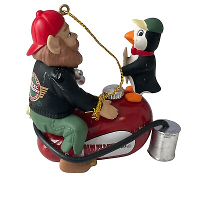 #ad Harley Davidson North Pole Motorcycle Club Ornament Penguin Elf 3quot; $9.80