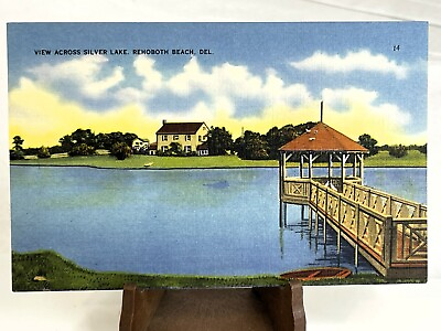#ad View Across Silver Lake Rehoboth Beach Del Color Linen Postcard $8.46
