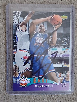 #ad 1992 93 Upper Deck All Star #424 Shaquille O#x27;Neal RC with IP auto and COA card $89.99