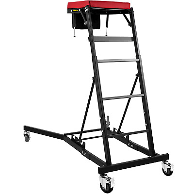 #ad 400Lbs Foldable Topside Creeper Adjustable Height Movable Ladder With 4 Wheels $108.99