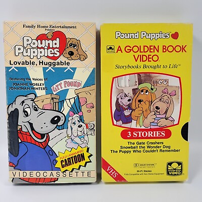 #ad VTG Pound Puppies Lovable Huggable Animated Cartoon Golden Book Tonka VHS Lot $13.59