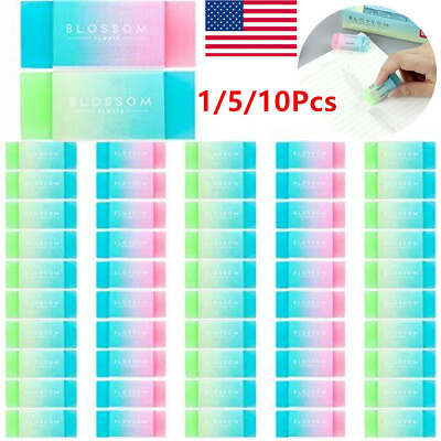 #ad 1 10X Soft Durable Flexible Cube Cute Colored Pencil Rubber Erasers For Kids US $10.44
