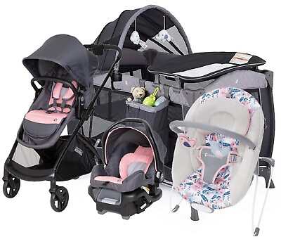 #ad #ad Baby Girl Modular 6 in 1 Stroller Travel System With Car Seat Playard Bouncer $539.99
