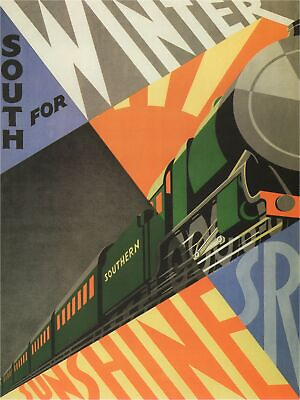 #ad 4141.Southern railways.south for winter sunshine.POSTER.Home School art decor $57.00