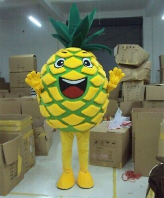 #ad Cartoon Pineapple Mascot Costume Cosplay Party Dress Clothing Halloween Adult $116.10