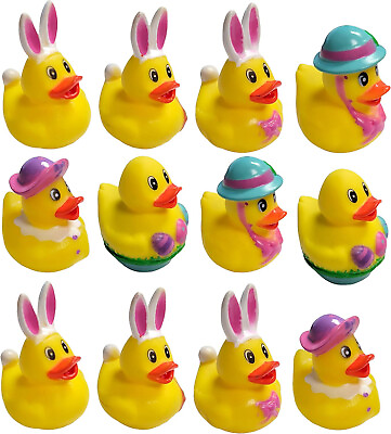 #ad 2quot; EASTER Rubber Duckies 12 Pack Assorted Designs $14.99