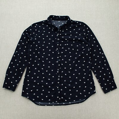 #ad Women Button Up Shirt Soft Roll Tab Long Sleeve Pocket Floral Print Stretch Blue $12.88