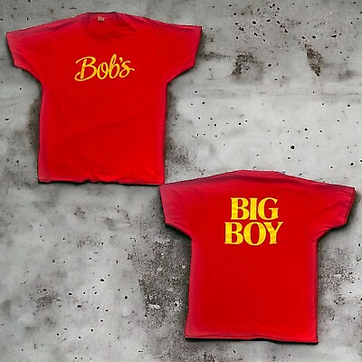 #ad Vintage Bobs Big Boy Single Stitch T Shirt Screen Stars 80s Made in USA Size L $23.09