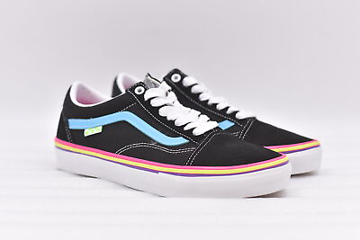 #ad Men#x27;s Vans Skate Old Skool Low Top Skate Shoes in Neon Rave Black Size 9 $48.74